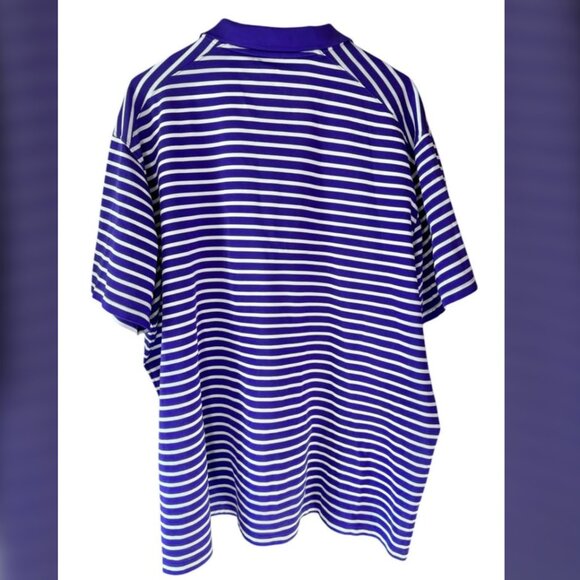 Clemson Football Nike Dri Fit Purple Striped Polo Shirt Men's size 3XL - Picture 5 of 6